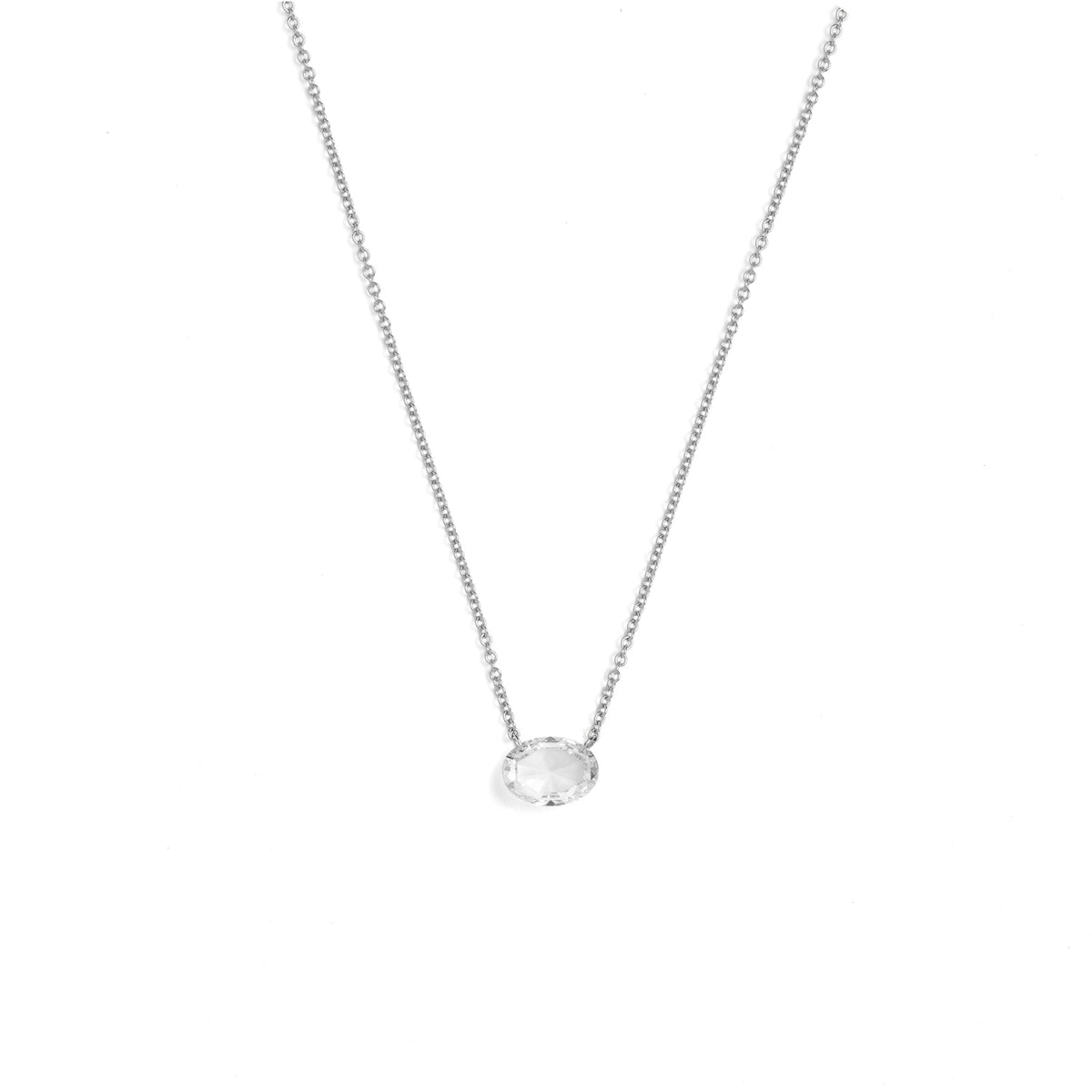 Floating Rose Cut Diamond Necklace