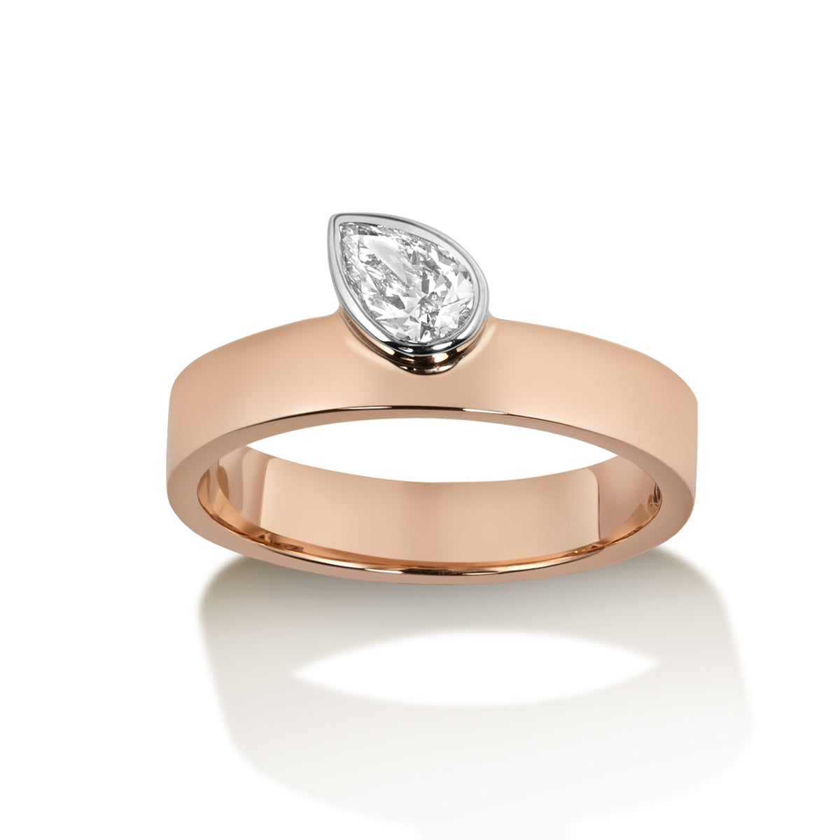 Offset Pear Diamond Ring