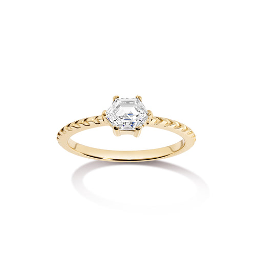 Clea Hexagon Rose Cut Diamond Ring