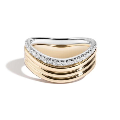 Prasiolite & White Diamond PERA Ring