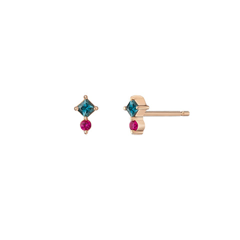 Rosa Earrings | Turquoise & White Diamonds