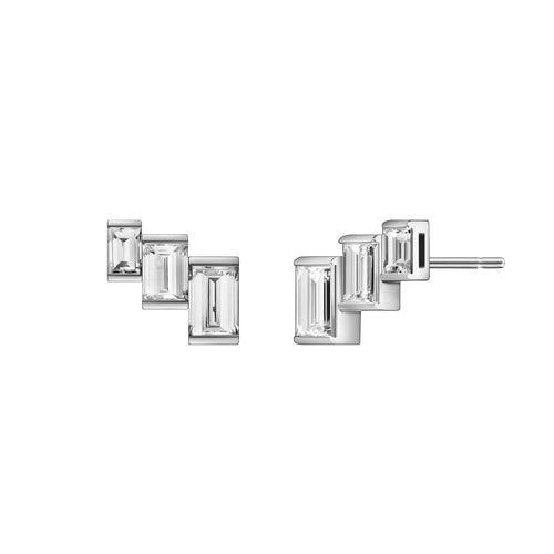 Selin Kent 14K Zaha Earrings with White Diamond Baguettes