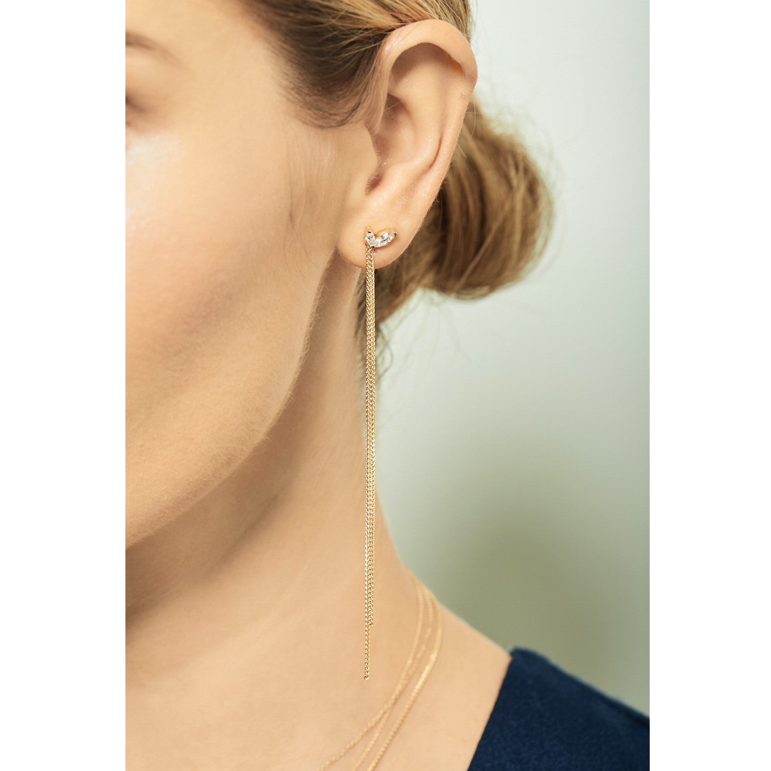 Figaro ear jacket silver - Silver earrings - Trium jewelry